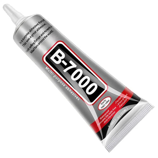 FIZZI SHOP B7000 clear adhesive glue bottle with applicator tip for crafts and DIY repairs.