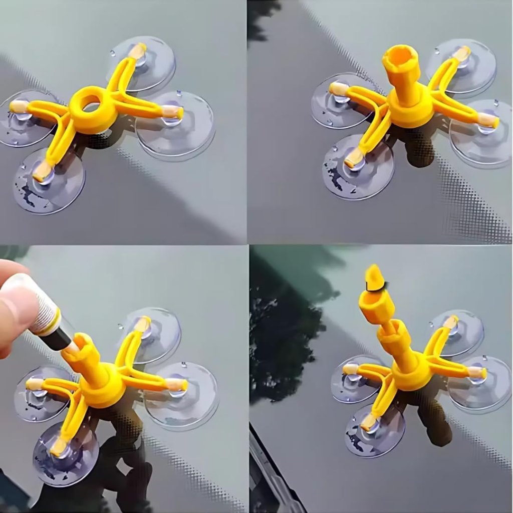 FIZZI SHOP automotive car windshield repair kit with tools and resin for crack and chip repair on vehicle glass