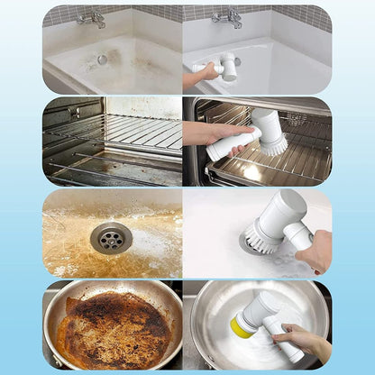 FIZZI SHOP 5 in 1 USB Magic Brush showing multiple brush heads and compact design for versatile cleaning and grooming tasks.