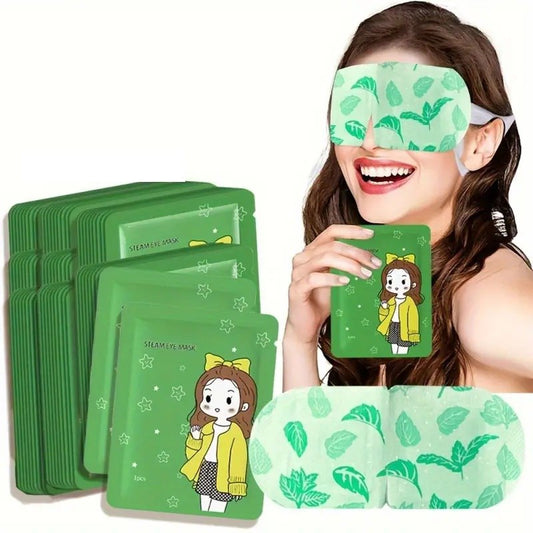 Self-heating steam eye mask by FIZZI SHOP, showing the soft fabric mask designed for relaxing eye comfort.