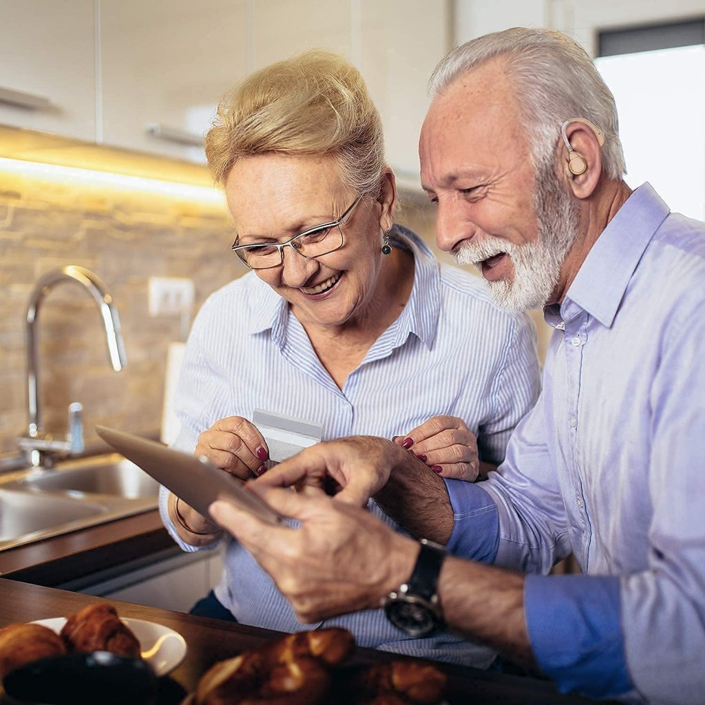 FIZZI SHOP Cyber Sonic Hearing Machine showing modern device with controls and ear insert for improved hearing assistance.