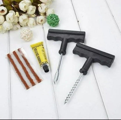 FIZZI SHOP emergency car puncture kit with tire repair tools and sealant for roadside flat tire repairs.