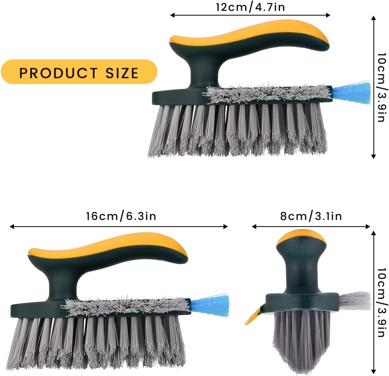 FIZZI SHOP 4-in-1 gap cleaning brush with multiple brush heads for cleaning tight spaces and gaps in home surfaces.