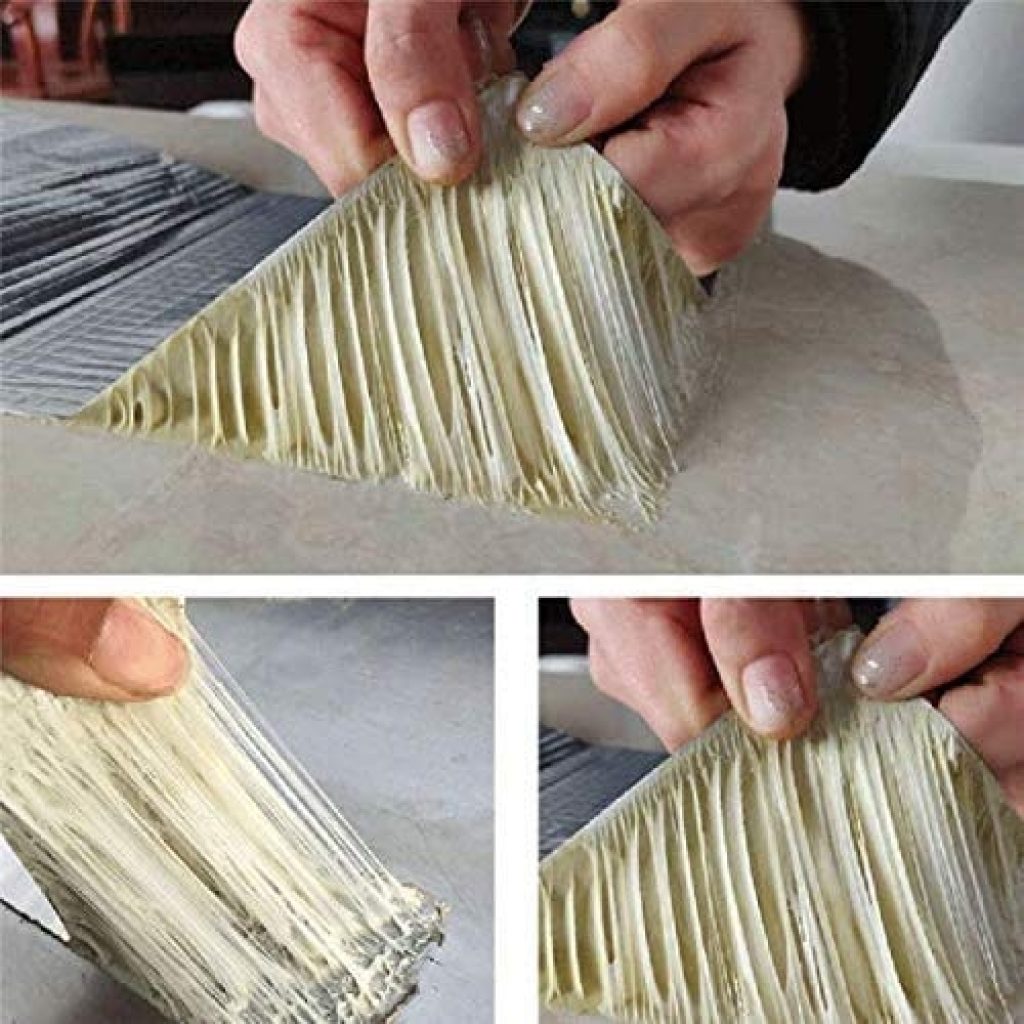 Waterproof aluminum butyl tape, 2-inch by 5 meters, from FIZZI SHOP, shown coiled and ready for sealing or waterproofing tasks.