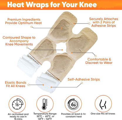 FIZZI SHOP warm knee pad, cushioned and adjustable for comfort, shown on a person's knee in a close-up image.