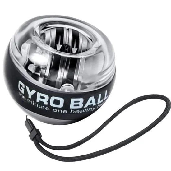 FIZZI SHOP gyro ball with textured grip and sleek design for hand exercise and stress relief.