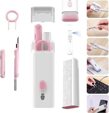 FIZZI SHOP JK SIDHU 7 in 1 keyboard cleaning brush with multiple tools for dusting and cleaning computer keyboards.