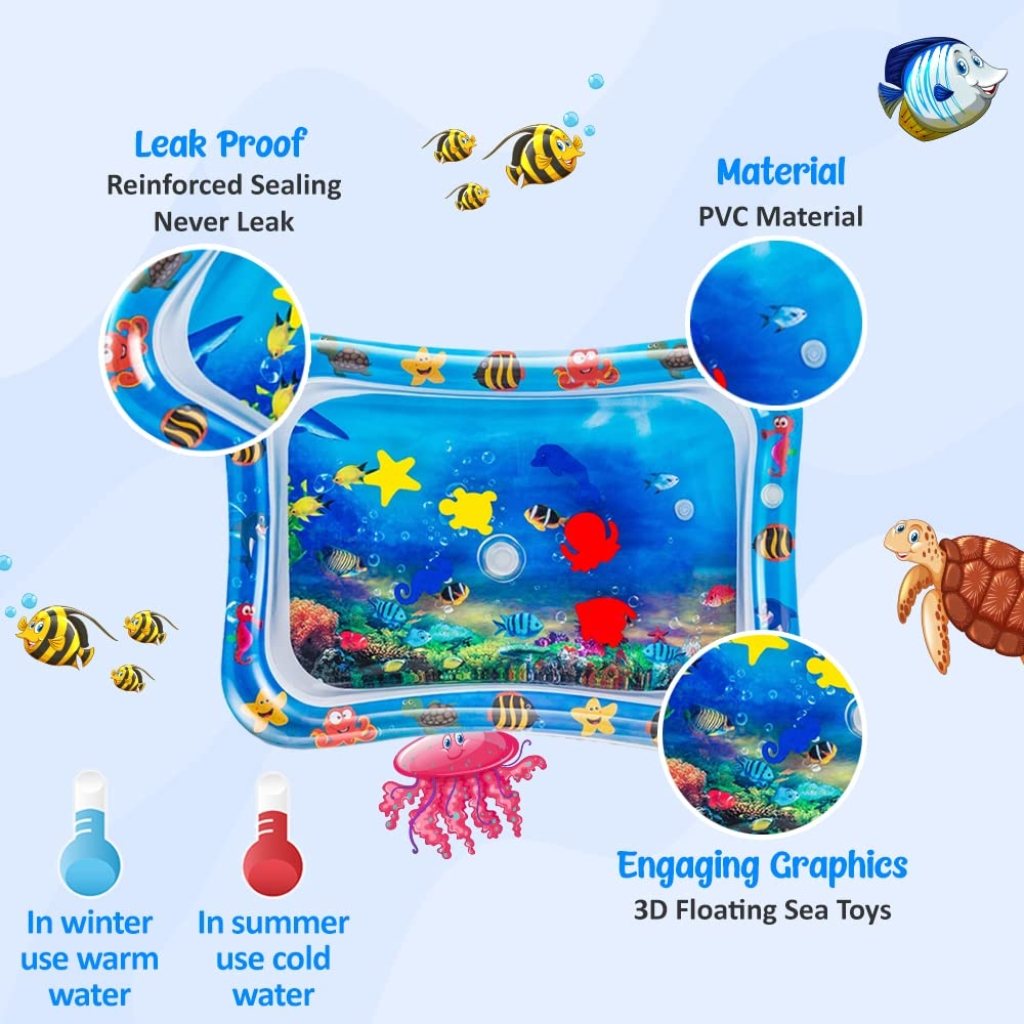 Colorful baby water play mat by FIZZI SHOP JK SIDHU featuring vibrant patterns and interactive water-filled surface for infants.