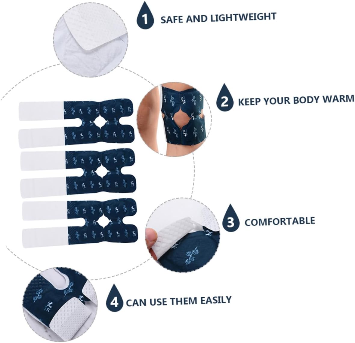 FIZZI SHOP warm knee pad showing soft fabric and adjustable straps for comfortable support and warmth.