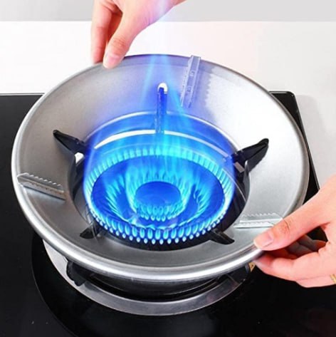 FIZZI SHOP gas saver stove protector stand showing a durable, heat-resistant surface for protecting kitchen stovetop area.