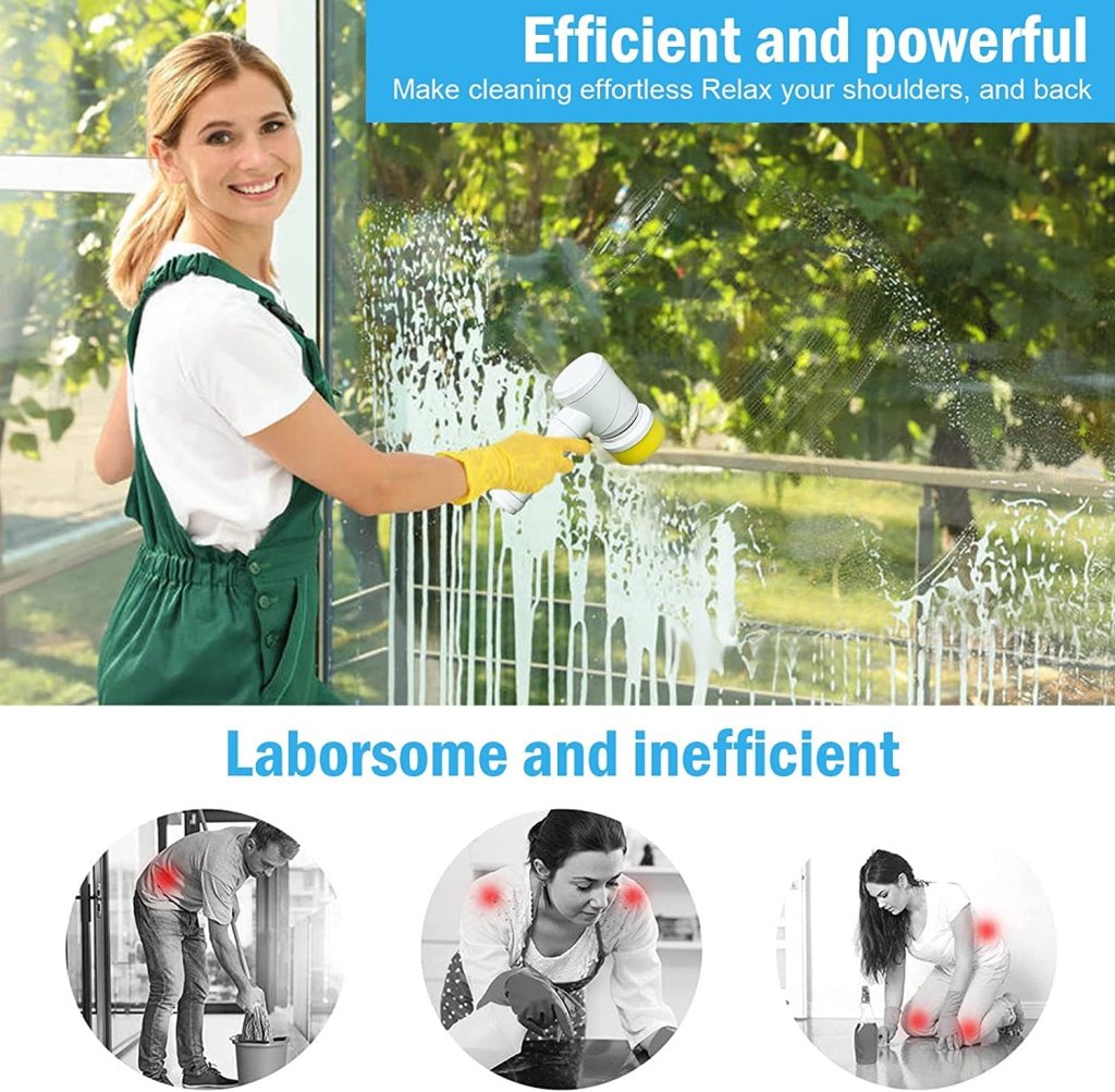 FIZZI SHOP 5-in-1 USB Magic Brush with multiple cleaning heads and LED light for versatile cleaning and grooming.