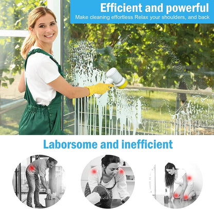 FIZZI SHOP 5-in-1 USB Magic Brush with multiple cleaning heads and LED light for versatile cleaning and grooming.