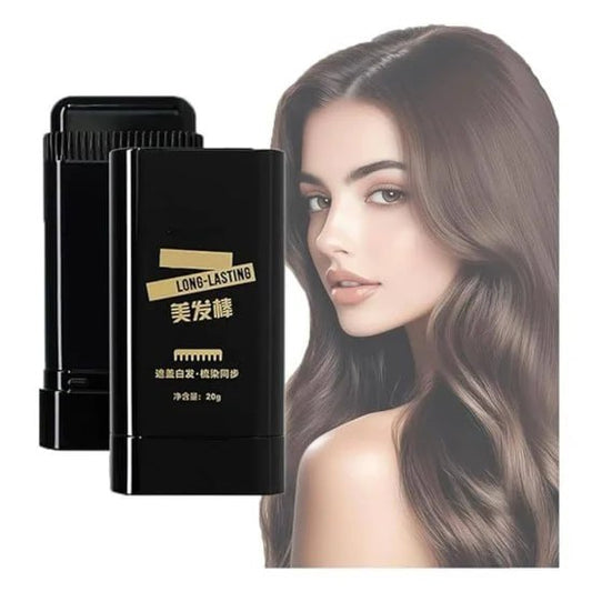 FIZZI SHOP JK SIDHU 2-in-1 Hair Dye Color Stick showing vibrant color application on hair with easy-to-use stick design.