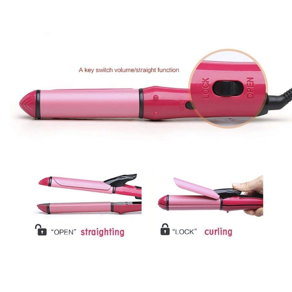 FIZZI SHOP JK SIDHU 2-in-1 Nova Hair Straightener and Curler with ceramic plates and digital temperature control