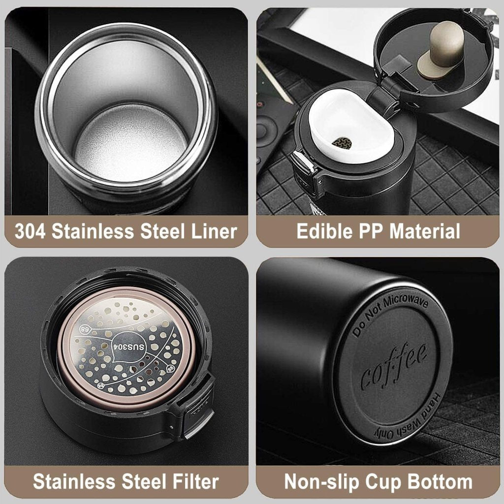FIZZI SHOP 500ml coffee mug with a handle, white ceramic, perfect for hot beverages and daily use.