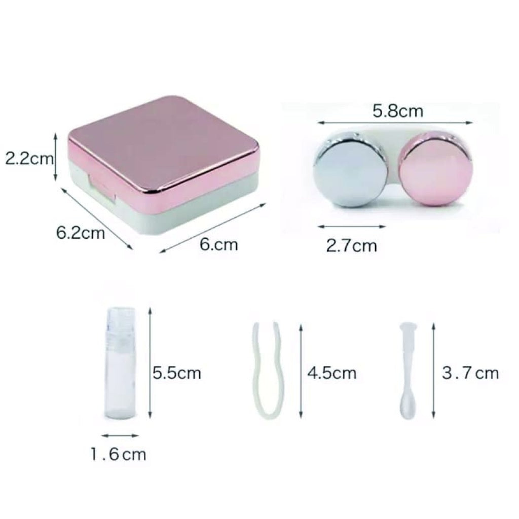 FIZZI SHOP contact lens case with separate compartments for storing contact lenses and solution, compact and portable design