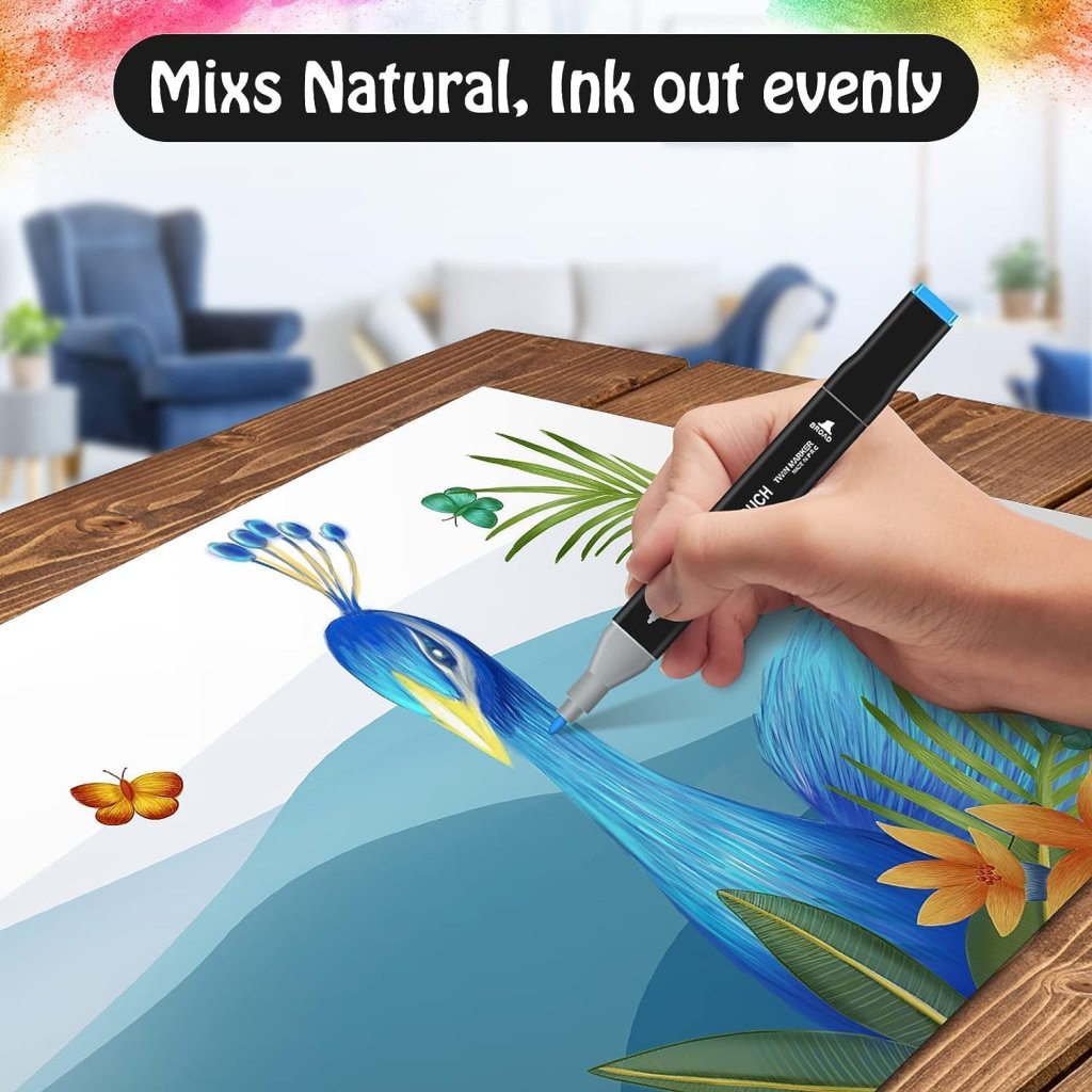 Set of 48 color markers pens by FIZZI SHOP JK SIDHU, vibrant ink and fine tips for art and coloring projects.