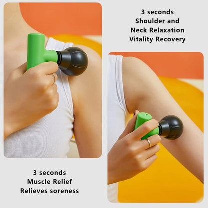 FIZZI SHOP mini facial massager gun with ergonomic handle and vibrating head for skincare and facial relaxation.