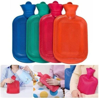 FIZZI SHOP JK SIDHU 1000 ml hot water bag with red rubber exterior for soothing warmth and comfort.