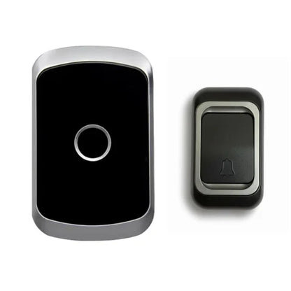 Wireless remote doorbell by FIZZI SHOP with a sleek button and receiver, designed for easy installation and convenient use.