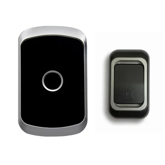 Wireless remote doorbell by FIZZI SHOP with a sleek button and receiver, designed for easy installation and convenient use.