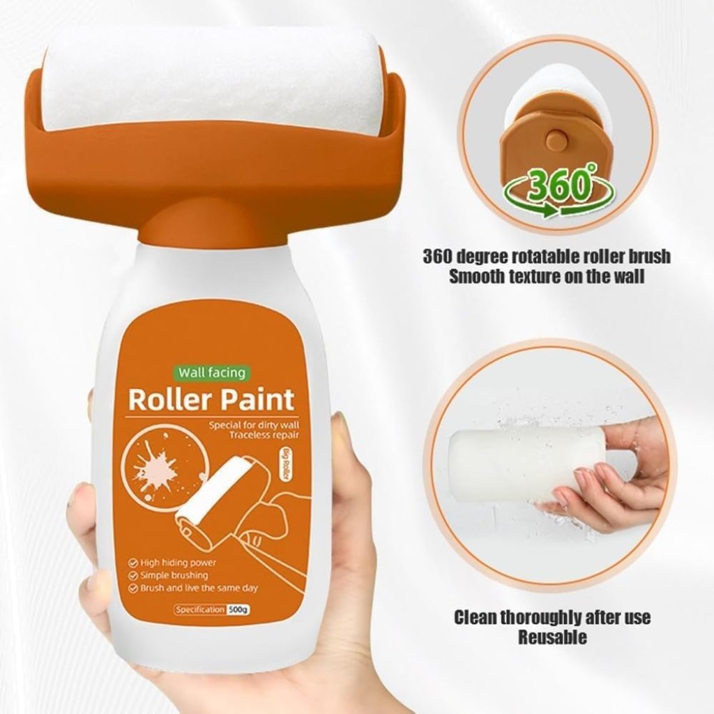 FIZZI SHOP JK SIDHU paint wall repair roller 500 Gm used for patching and smoothing wall surfaces in home renovation.