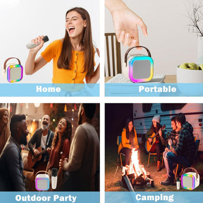 FIZZI SHOP Bluetooth speaker and microphone combo with sleek design, portable for music and voice calls.