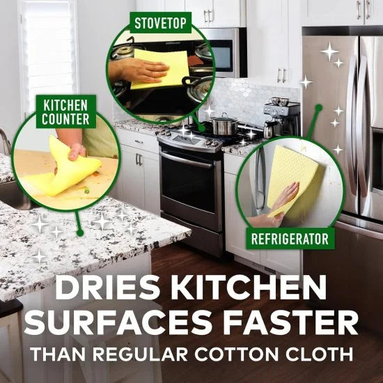Set of five cellulose cleaning sponges from FIZZI SHOP, ideal for kitchen and household scrubbing tasks.