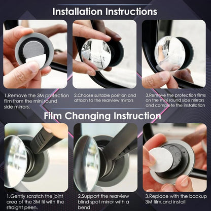 FIZZI SHOP JK SIDHU car blind spot mirror showing a compact, round mirror attached to a vehicle's side mirror for enhanced visibility.