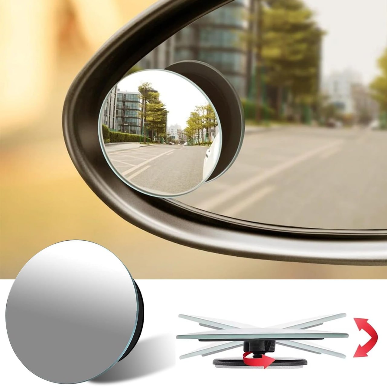 FIZZI SHOP JK SIDHU car blind spot mirror reflecting vehicle side view, compact and round for improved driving visibility