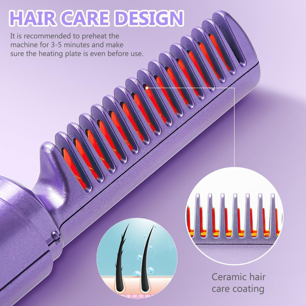 FIZZI SHOP mobile heat comb with ceramic plates, designed for quick and even hair styling and straightening.