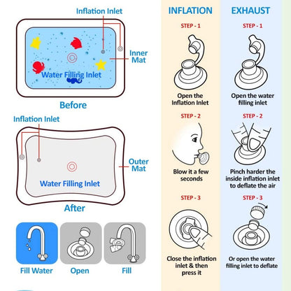 Colorful baby water play mat by FIZZI SHOP JK SIDHU featuring interactive water toys and soft, cushioned surface for infants.