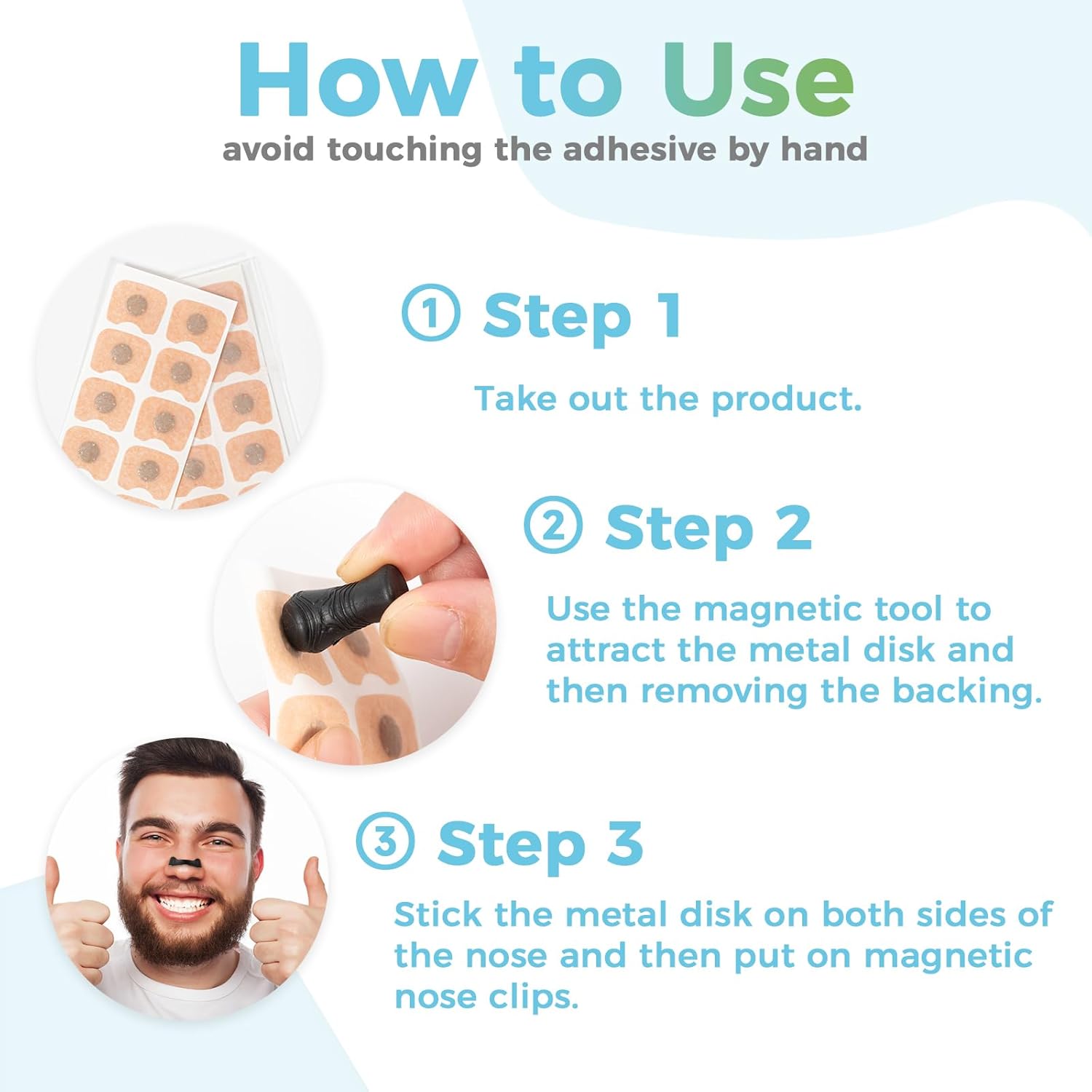 FIZZI SHOP breathing nasal strip applied across the nose to improve airflow and reduce snoring during sleep.