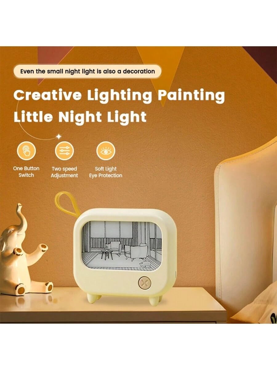 FIZZI SHOP Sunset Night Light TV emits warm sunset colors on a modern LED night light display.