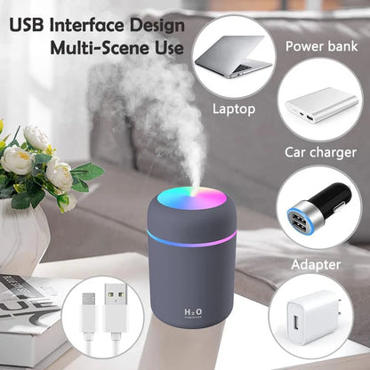 FIZZI SHOP H2O Humidifier showing a sleek white design with mist rising from the top for air moisture control.