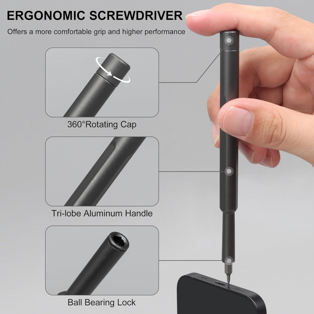 FIZZI SHOP 24-in-1 screwdriver set with multiple screwdriver bits and ergonomic handle for versatile repair tasks