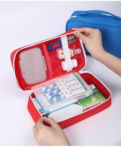 FIZZI SHOP JK SIDHU first aid travel medicine pouch with zipper closure and compact design for emergency medical supplies.