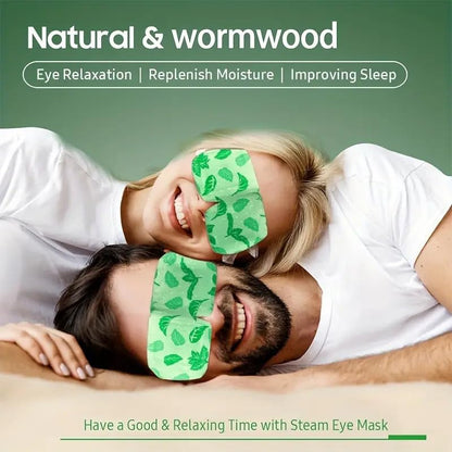 Self-heating steam eye mask by FIZZI SHOP, showing the soft fabric and packaging for relaxing eye care.