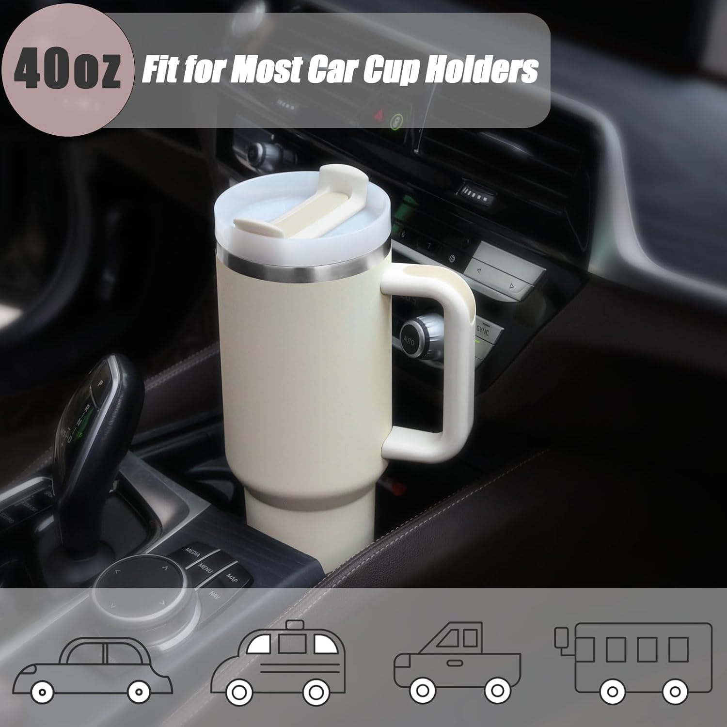 FIZZI SHOP 1200ml tumbler with lid and straw, stainless steel travel mug for hot or cold beverages, with a sleek design and secure lid.