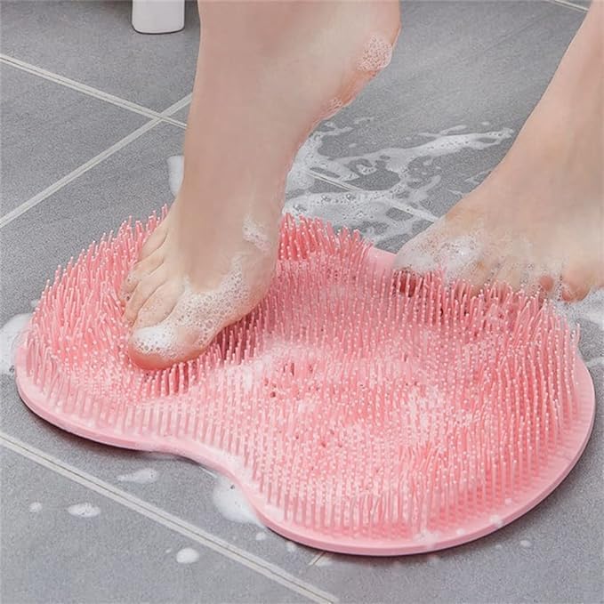 FIZZI SHOP foot shower scrubber massager with textured surface for exfoliating and massaging feet in the shower.