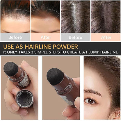 FIZZI SHOP black hair line powder stick showing the applicator and product texture for hairline touch-up and density.