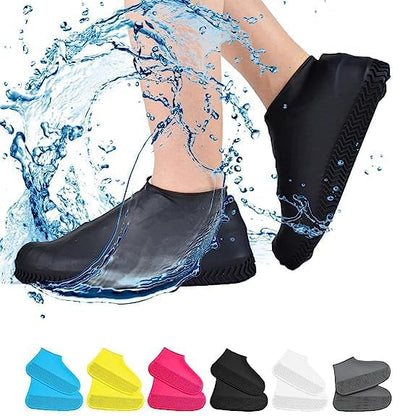 Waterproof shoe cover in size L by FIZZI SHOP JK SIDHU, showing a black protective shoe cover for wet weather.
