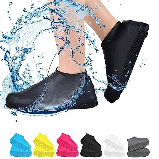Waterproof shoe cover in size L by FIZZI SHOP JK SIDHU, showing a black protective shoe cover for wet weather.