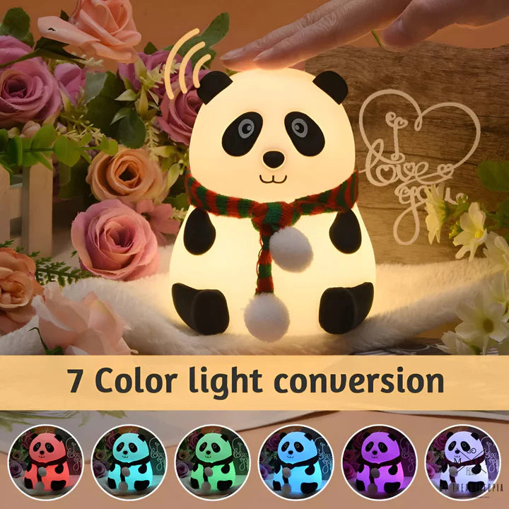 Cute panda night lamp by FIZZI SHOP emitting soft glow, perfect for children's bedrooms and bedtime comfort.