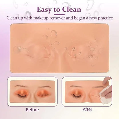 Makeup practice face board by FIZZI SHOP showing a realistic human face for beauty training and makeup application practice.