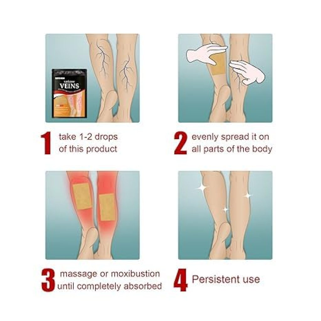 Pair of varicose veins patches by FIZZI SHOP, 12 pcs, showing adhesive patches designed for leg vein relief.