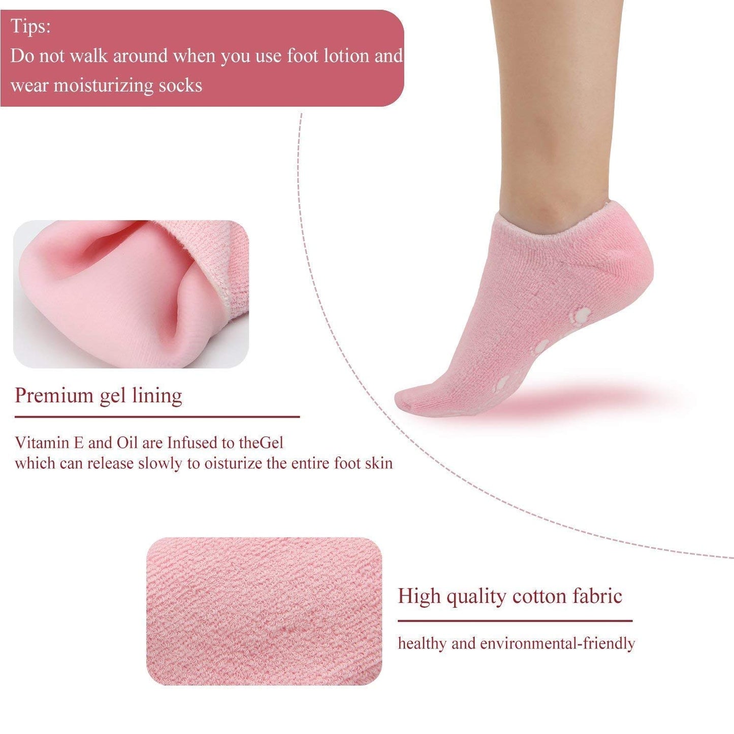 FIZZI SHOP spa gel socks with soft fabric and gel-filled soles for moisturizing and relaxing foot care.