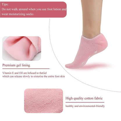 FIZZI SHOP spa gel socks with soft fabric and gel-filled soles for moisturizing and relaxing foot care.