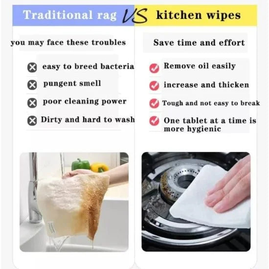 Pack of 80 FIZZI SHOP kitchen wipes with soft, absorbent cloths for cleaning and wiping surfaces in the kitchen.