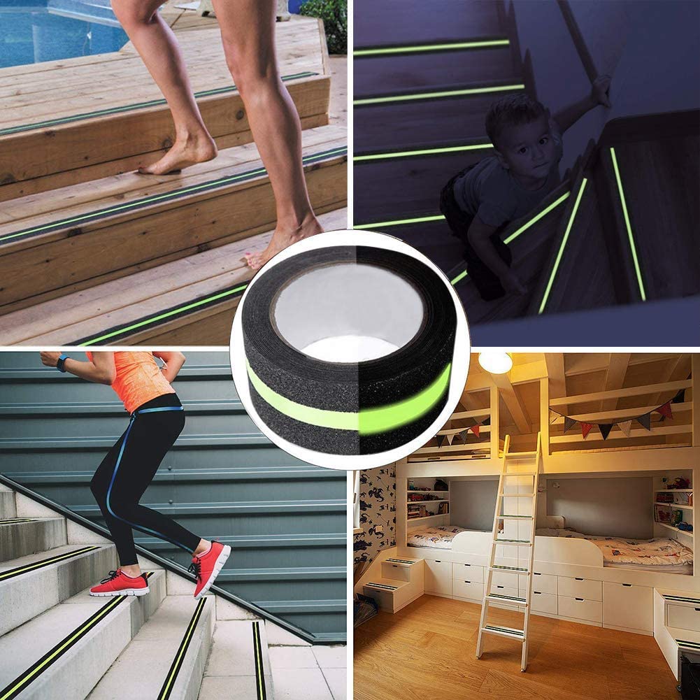 Glow-in-the-dark anti-slip tape by FIZZI SHOP JK SIDHU, featuring a textured surface for safety on stairs and floors.